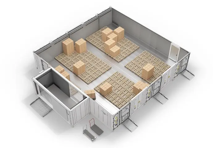 Arctic SuperStore com paletes e sala de conexão