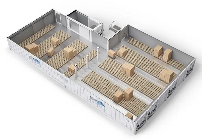 Arctic SuperStore com paletes e sala de conexão