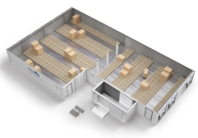 Arctic SuperStore com paletes e sala de conexão