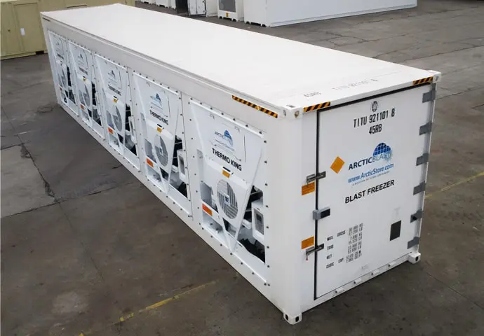 Armazenamento a frio ArcticBlast - Contêineres refrigerados de resfriamento rápido para locação