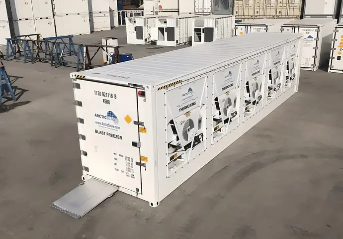 Armazenamento a frio ArcticBlast - Contêineres refrigerados de resfriamento rápido para locação