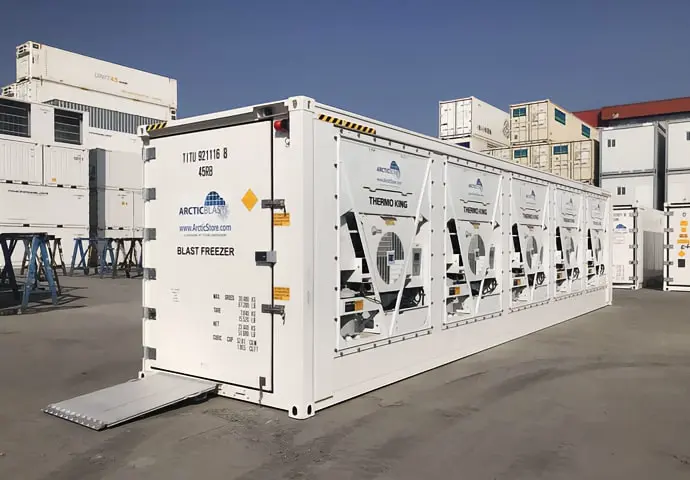 Armazenamento a frio ArcticBlast - Contêineres refrigerados de resfriamento rápido para locação