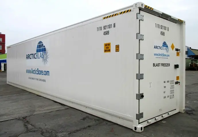 Armazenamento a frio ArcticBlast - Contêineres refrigerados de resfriamento rápido para locação