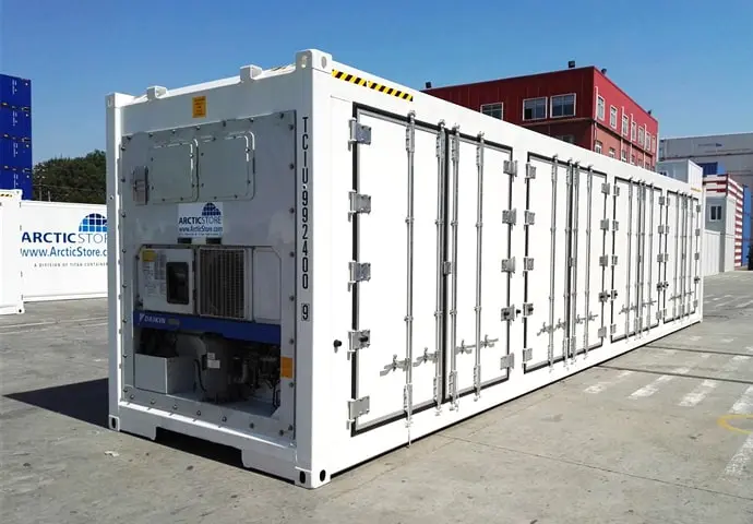 Contêineres refrigerados com porta lateral de 40 pés para armazenamento a frio ArcticStore