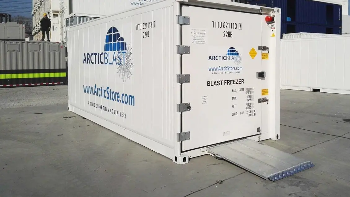 Refrigeração rápida ArcticBlast de 20 pés - Contêiner refrigerado para armazenamento