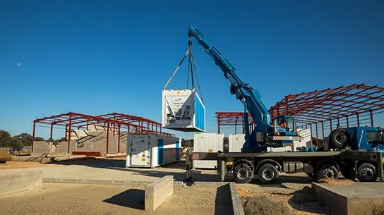 Instalação de contêineres refrigerados ArcticStore em Botsuana