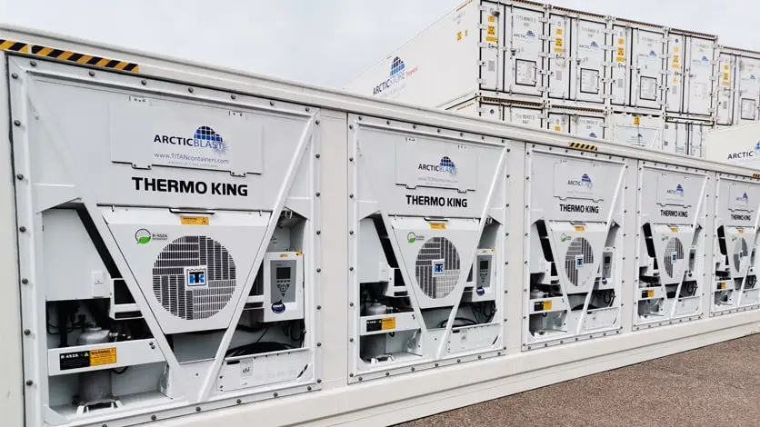 Contêineres refrigerados de resfriamento rápido ArcticBlast para o setor agrícola