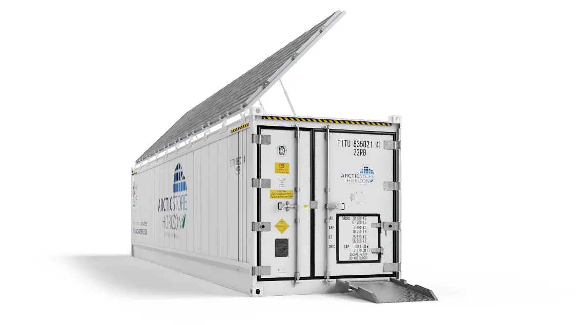 40ft ArcticStore Horizon com Painéis Solares 45 graus
